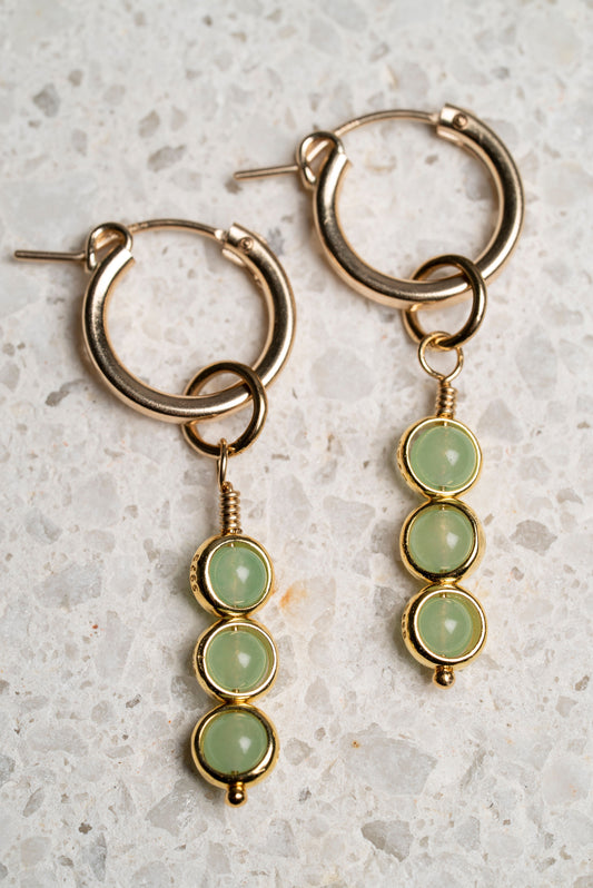 Aquamarine Trio Dangle Earrings