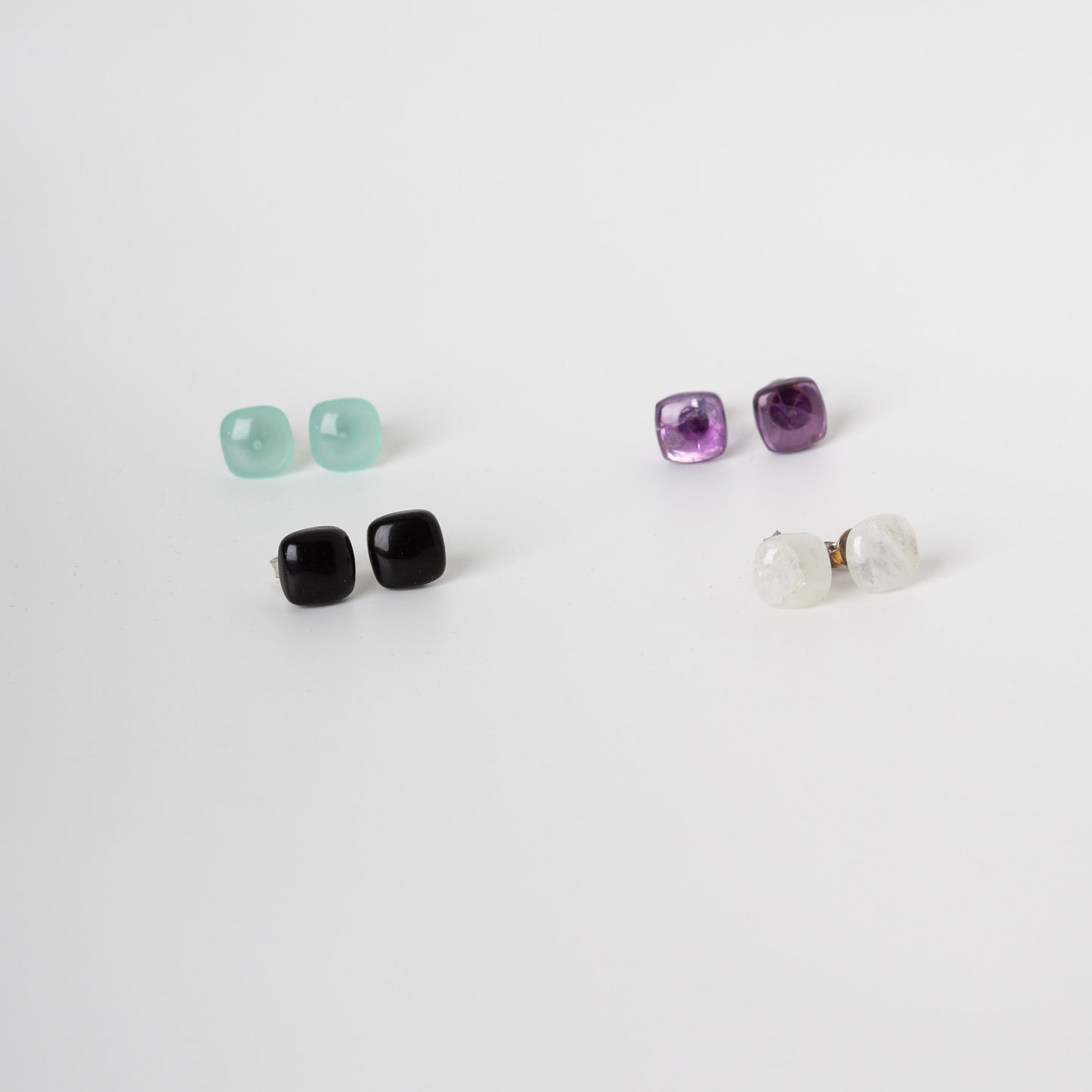 Square Gemstone Studs