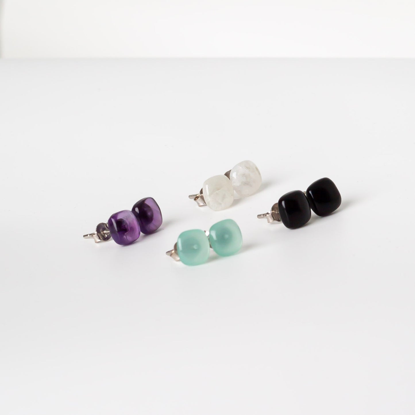 Square Gemstone Studs